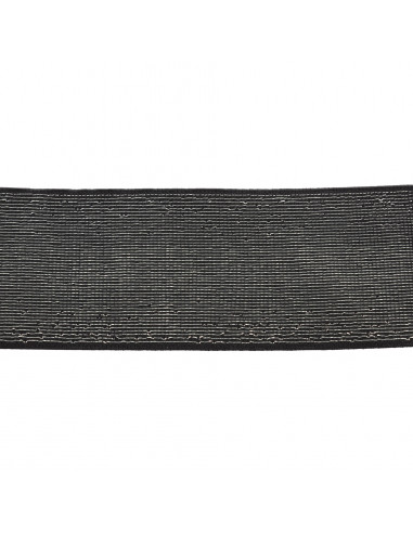 Élastique lurex argenté, 40mm, noir