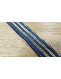 Élastique lurex rayures dorées, 30mm, bleu jean 2