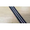 Élastique lurex rayures argentées, 30mm, noir