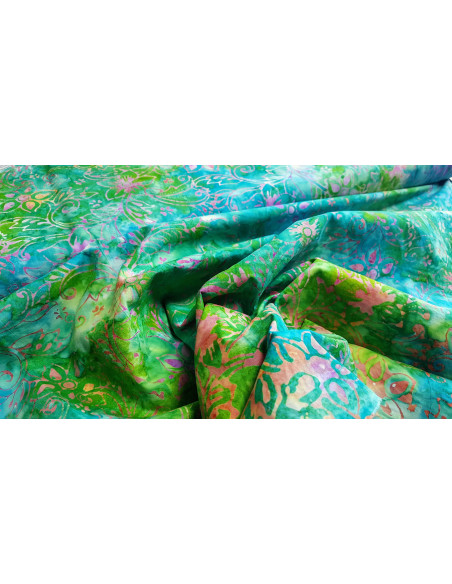Tissu batik coton fleuri