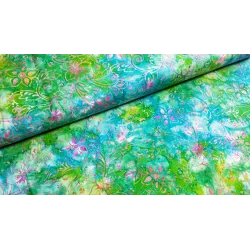 Tissu batik coton fleuri