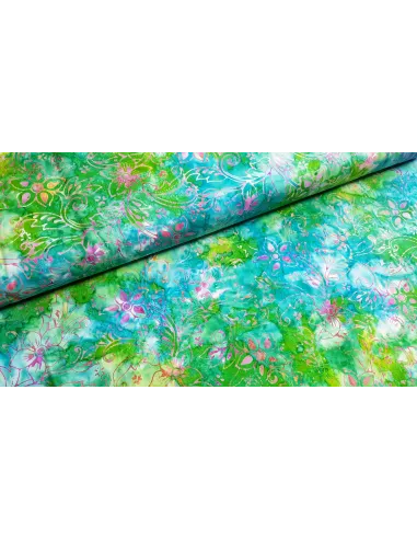 Tissu batik coton fleuri