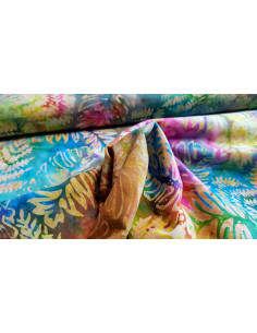 Tissu batik coton feuilles 2