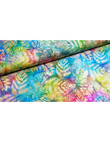 Tissu batik coton feuilles