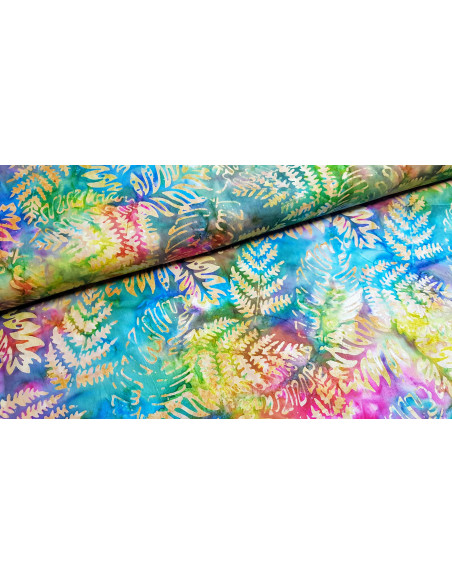 Tissu batik coton feuilles
