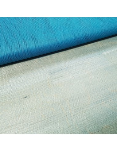 Tissu, Tulle Uni Élastique, Bleu Canard Intense, Laize 150 cm, Polyester 72g/ml