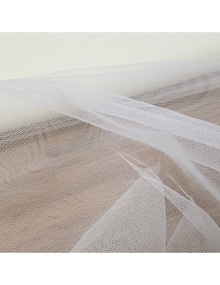 Tissu, Tulle Rigide Uni, Écru Naturel, Laize 145 cm, Polyamide 18g/m²