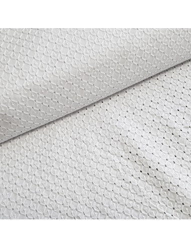 Tissu, Broderie Anglaise Fleurie, Blanc, Laize 150 cm, 100% Coton 120g/m²