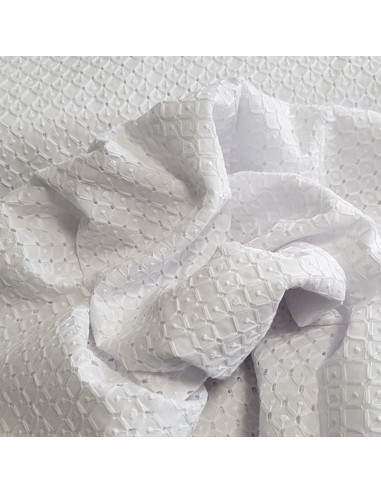Tissu, Broderie Anglaise Fleurie, Blanc, Laize 150 cm, 100% Coton 120g/m²