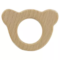 Anneau de dentition bébé en bois, ours