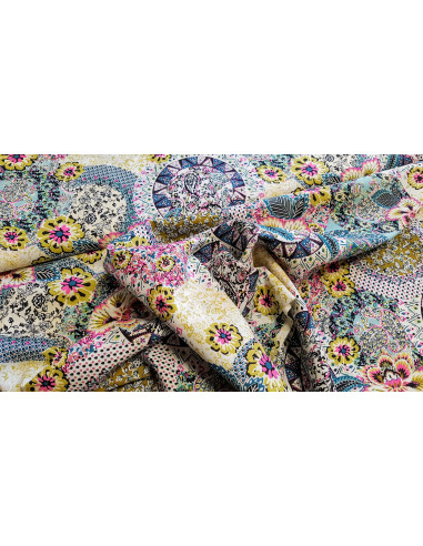 Popeline coton fleuri