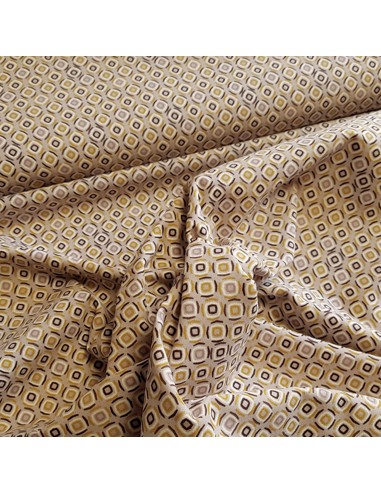 Tissu, Cretonne de Coton Losanges Colorés, Parme Multicolore, Laize 150 cm, 100% Coton