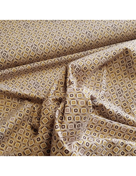 Tissu, Cretonne de Coton Losanges Colorés, Parme Multicolore, Laize 150 cm, 100% Coton