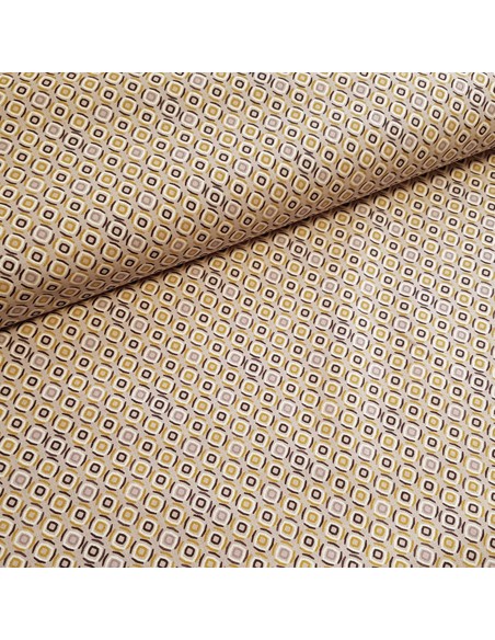Tissu, Cretonne de Coton Losanges Colorés, Parme Multicolore, Laize 150 cm, 100% Coton