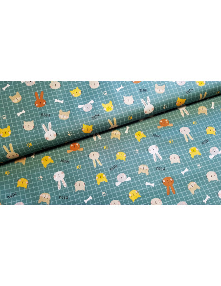 Popeline coton cris d'animaux