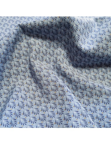 Tissu, Viscose Stretch Feuilles, Bleu Jean, Laize 140 cm, 97% Viscose 3% Spandex 198g/ml