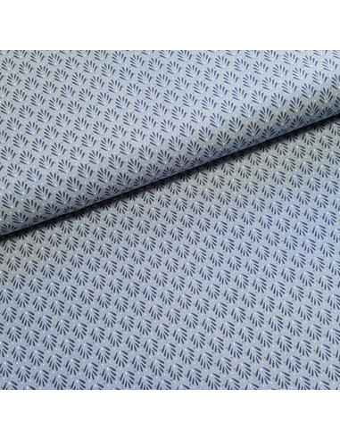 Tissu, Viscose Stretch Feuilles, Bleu Jean, Laize 140 cm, 97% Viscose 3% Spandex 198g/ml
