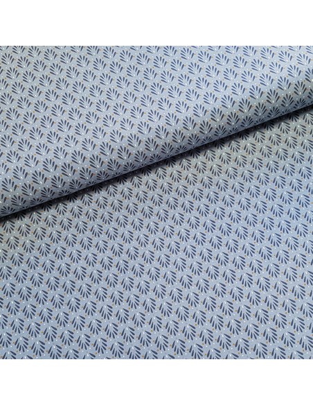 Tissu, Viscose Stretch Feuilles, Bleu Jean, Laize 140 cm, 97% Viscose 3% Spandex 198g/ml