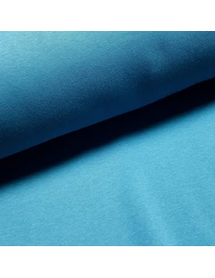 Tissu, Sweat Épais Uni, Bleu Pétrole, Laize 155 cm, Coton Polyester