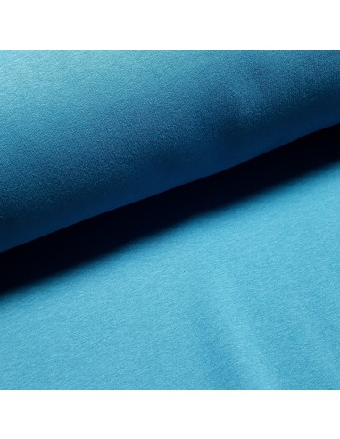 Tissu, Sweat Épais Uni, Bleu Pétrole, Laize 155 cm, Coton Polyester