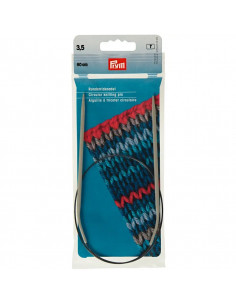 Aiguilles à tricoter circulaires, aluminium, 60cm, Ø 3,50mm, gris