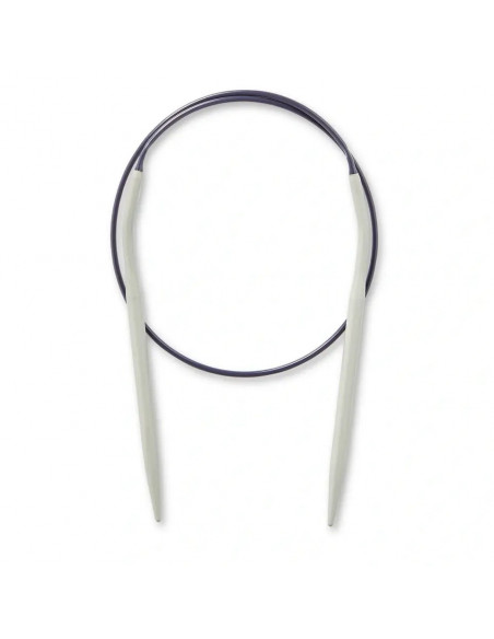 Aiguilles à tricoter circulaires, aluminium, 60cm, Ø 5mm, gris