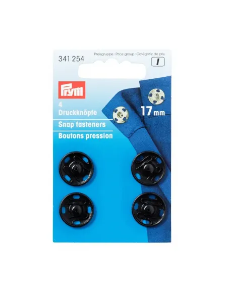 Boutons pression à coudre Prym 17 mm Noir | Zephyr Tissus