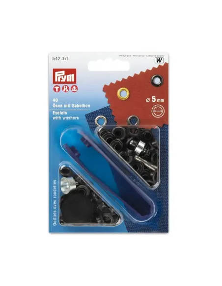 Œillets et rondelles Prym 5 mm noir | Zephyr Tissus