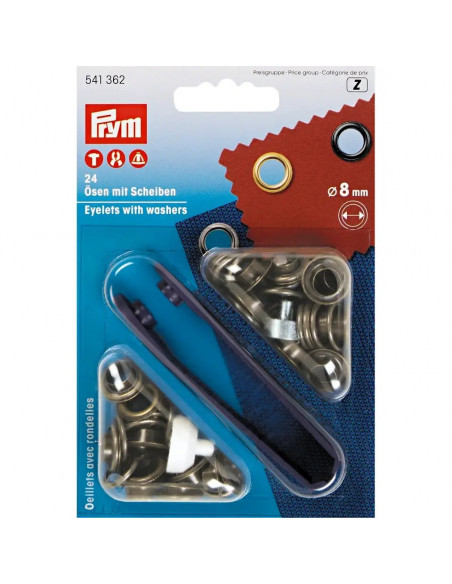 Œillets et rondelles, 8,0mm, laiton antique