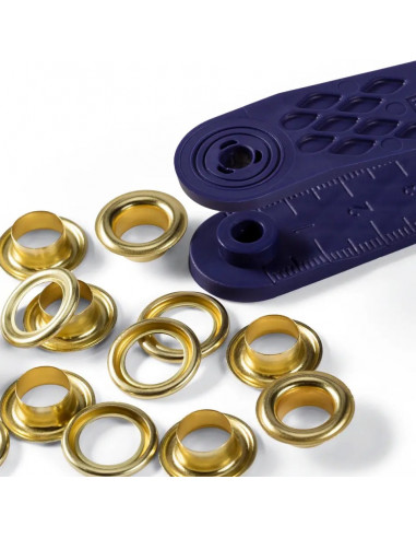 Œillets et rondelles, 8,0mm, doré