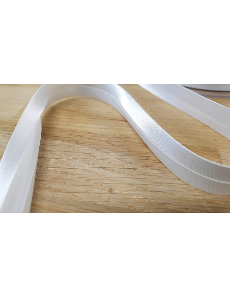 Biais satin, 20mm, blanc