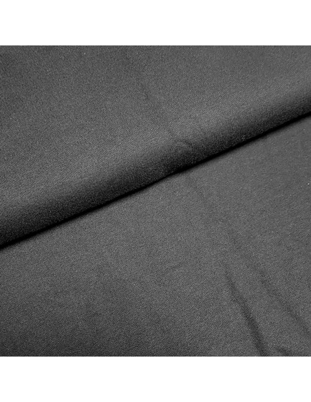 Tissu, Sweat Uni, Noir Intense, Laize 160 cm, Coton Polyester 240g/m²