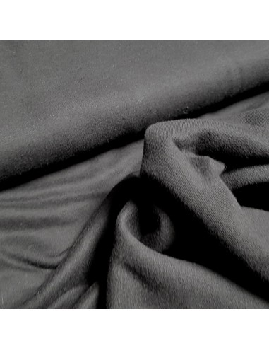 Tissu, Sweat Uni, Noir Intense, Laize 160 cm, 70% Coton 30% Polyester 250g/m²