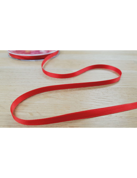 Ruban satin, 6mm, rouge