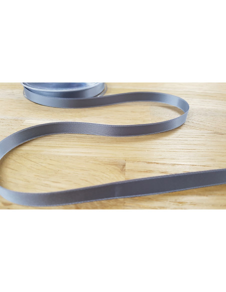 Ruban satin, 10mm, gris