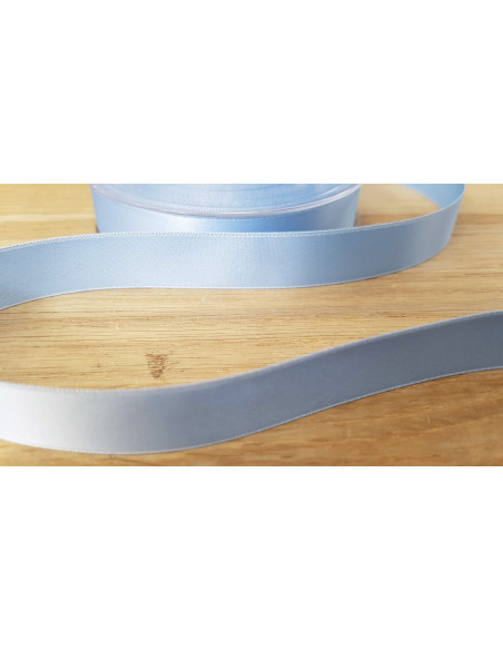 Ruban satin, 16mm, bleu ciel
