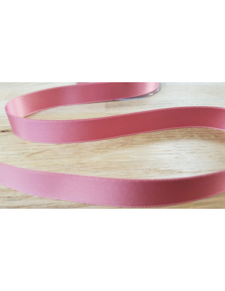 Ruban satin, 16mm, vieux rose