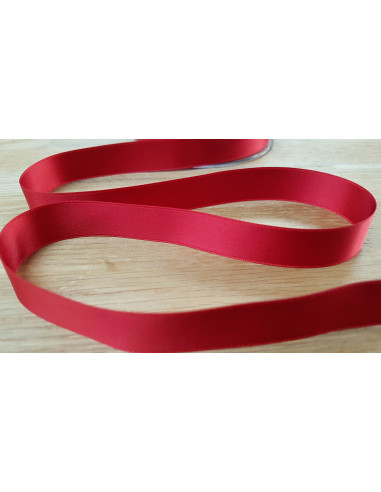 Ruban satin, 16mm, rouge cardinal