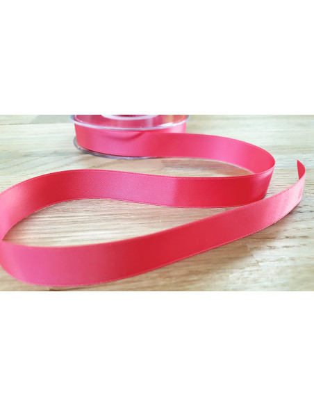 Ruban satin, 16mm, rose foncé