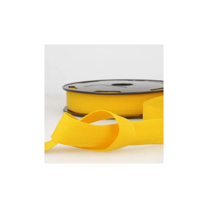 Ruban sergé coton, 20mm, jaune citron