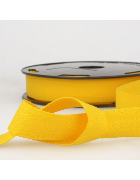 Ruban sergé coton, 20mm, jaune citron