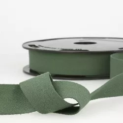 Ruban sergé coton, 20mm, vert bouteille