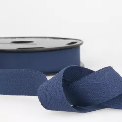 Ruban sergé coton, 20mm, bleu marine