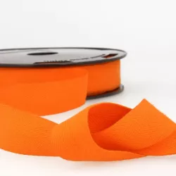 Ruban sergé coton, 30mm, orange