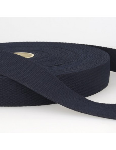 Sangle coton, 30mm, bleu marine