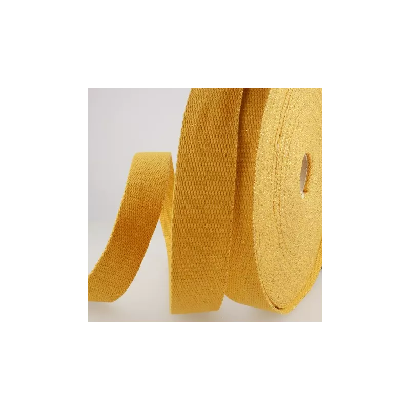 Sangle lurex, 30mm, jaune moutarde