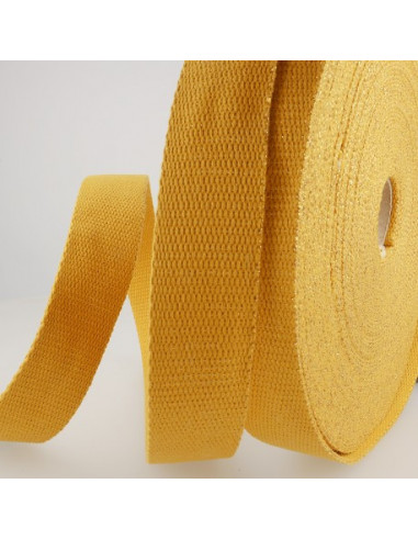 Sangle lurex, 30mm, jaune moutarde