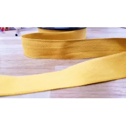 Ruban sergé coton, 30mm, jaune moutarde