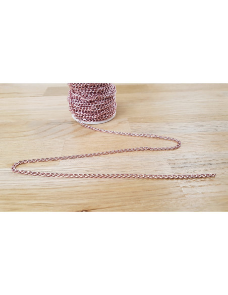 Chaine alu 3mm, rose