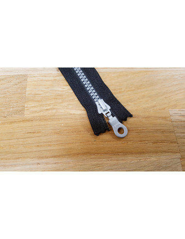 Fermeture Eclair Z55 YKK, Moulée, noir maille grise, 18cm